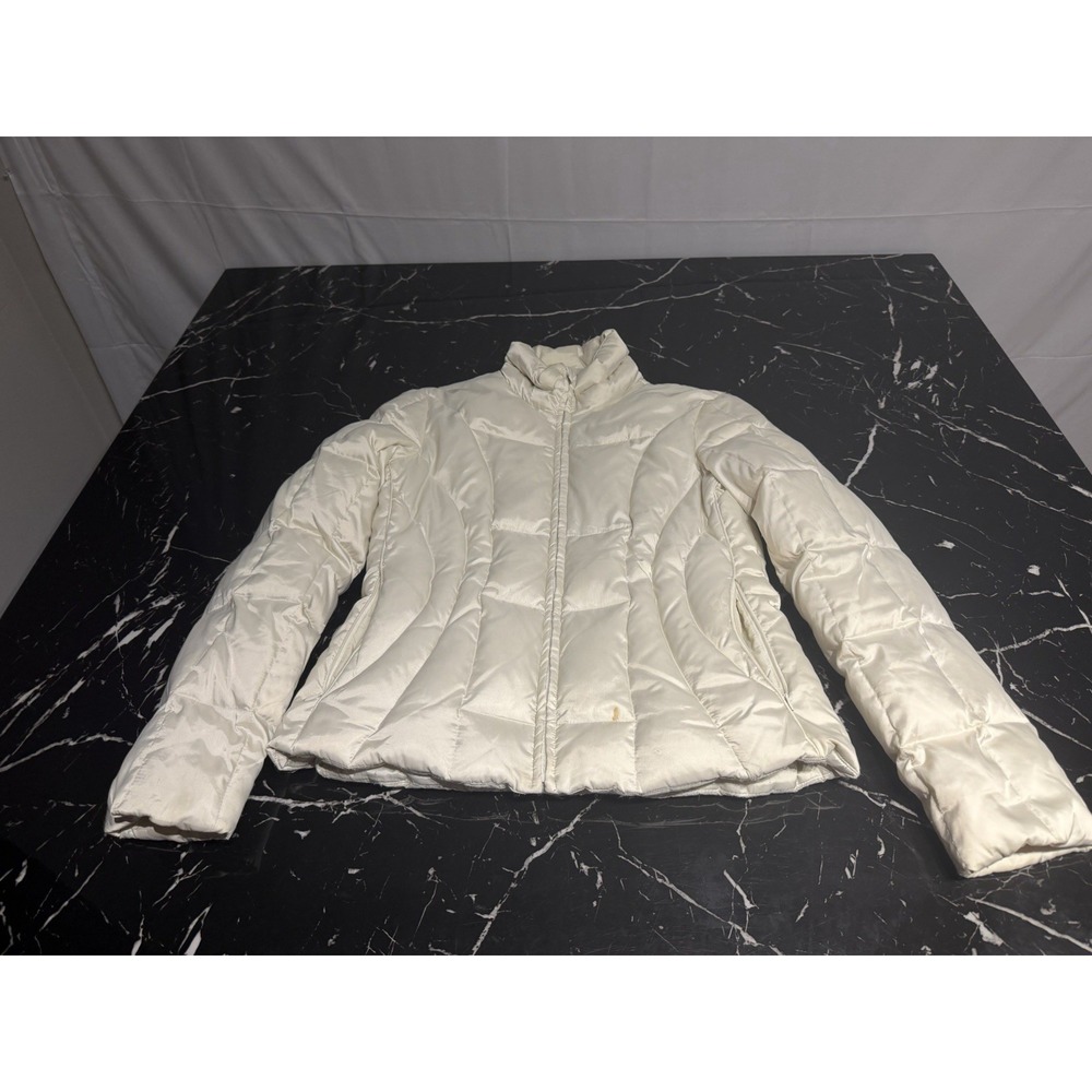 White House Black Market Puffer Coat Zip Long Sleeve Womens Medium Regular